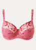 Amazone beugel bh van mesh met borduring - Neonroze