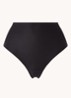 High waisted naadloze string - Zwart