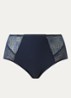 Intrigue high waisted hipster met borduring - Donkerblauw