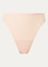Naadloze tanga met kant - Beige