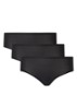 One-size-fits-all naadloze slip in 3-pack - Zwart