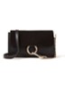 Faye clutch van kalfsleer en suède - Zwart