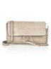 Faye clutch van kalfsleer en suède - Middengrijs