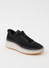 Nama sneaker met gebreid bovenwerk en suède details - Zwart