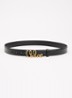 Riem van leer met logo - Zwart