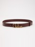Riem van leer met logo - Donkerbruin