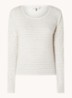 Cijara fijngebreide pullover in kasjmierblend met streepprint - Gebroken wit