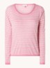 Cijara fijngebreide pullover in kasjmierblend met streepprint - Roze