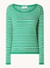 Cijara fijngebreide pullover in kasjmierblend met streepprint - Neongroen