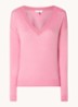 Cijill fijngebreide pullover in kasjmierblend met V-hals  - Roze