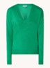 Cijill fijngebreide pullover in kasjmierblend met V-hals  - Donkergroen