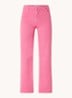 High waist cropped wide leg jeans met gekleurde wassing  - Roze