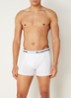 Boston boxershorts met logoband in 3-pack - Wit