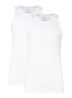 Singlet met ribstructuur in 2-pack - Wit