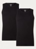 Singlet met ribstructuur in 2-pack - Zwart