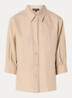 Blouse in linnenblend - Beige