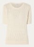 Grofgebreide top met ronde hals - Creme