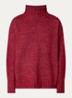 Grofgebreide trui in alpaca wolblend met col - Rood