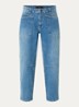 Mid waist balloon fit jeans met opgestikte zakken - Indigo