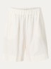 Mid waist loose fit korte broek in linnenblend - Gebroken wit