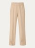 Mid waist wide fit broek met steekzakken - Donkerbeige