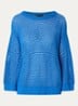 Semi-transparante pullover met pailletten - Kobaltblauw