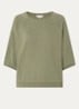 T-shirt met boothals - Donkergroen