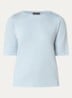 T-shirt met boothals - Lichtblauw