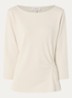 Top van jersey met gedrapeerd detail - Beige
