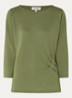 Top van jersey met gedrapeerd detail - Groen