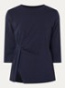 Wikkeltop met ronde hals - Donkerblauw