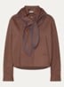 Blouse met sjaalkraag - Bruin
