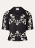 Caulafleur blouse in linnenblend met bloemenprint - Zwart