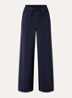 High waist loose fit broek met elastische band - Donkerblauw