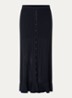 Marc grofgebreide midi rok met sierknopen - Donkerblauw