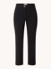 Poupin high waist cropped slim fit pantalon met steekzakken - Zwart