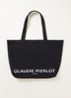 Shopper met logoprint - Zwart
