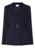 Valayah blazer met steekzakken en ceintuur - Donkerblauw