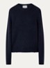 Grofgebreide trui in alpaca wolblend  - Donkerblauw