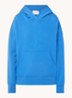 Hoodie van  katoen met logoborduring - Blauw