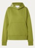 Hoodie van  katoen met logoborduring - Groen