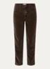 Pedal Pusher mid waist cropped tapered fit broek van fluweel - Bronsgroen