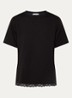 Evi T-shirt met details van kant - Zwart