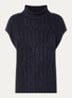 Row oversized kabelgebreide spencer met col - Donkerblauw
