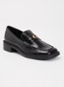 Penny loafer van lakleer met structuur - Zwart