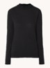 Zane longsleeve met structuur en opstaande kraag - Zwart