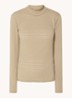 Zane longsleeve met structuur en opstaande kraag - Khaki