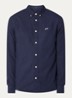 Scissor regular fit overhemd in linnenblend - Donkerblauw