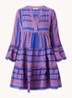 Ella mini strandjurk met print  - Blauw