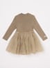 Lotus jurk met details van mesh - Khaki